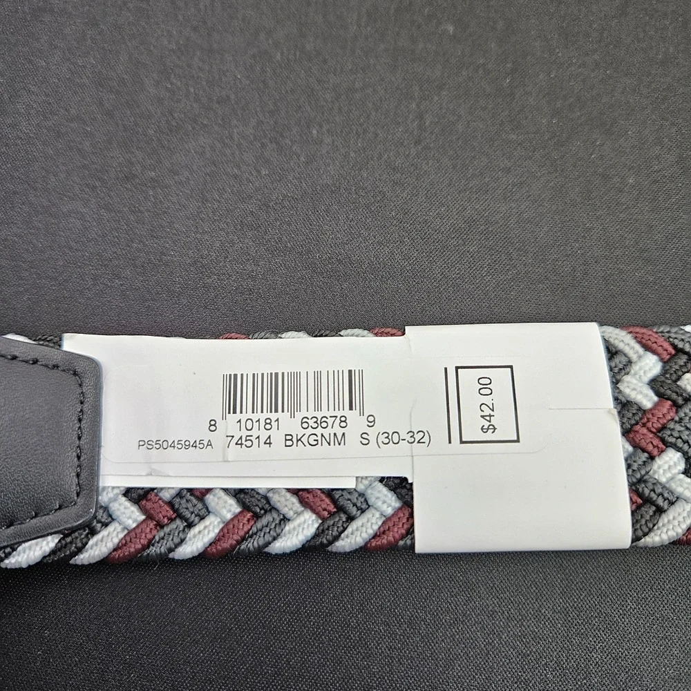 Nike Mens Stretch Woven Braided Golf Belt Black Grey Burgundy Small 30-32 New